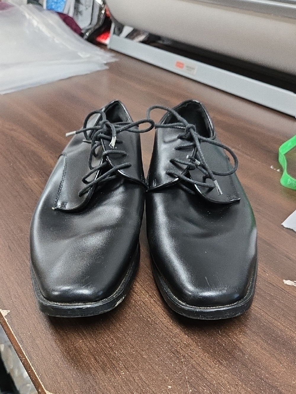 Joseph Abboud Size 10W Matte Black Faux Leather Dress Shoe